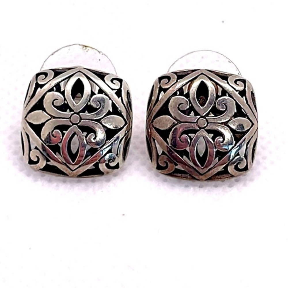 Janice Girardi Sterling Silver Earrings w Flor de Lis Design; Marked 925 JDG!